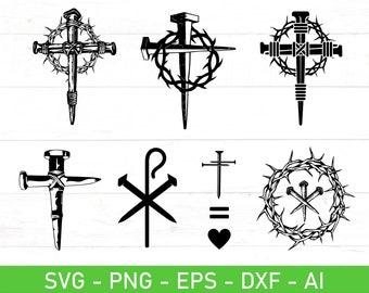 Nail Cross svg, Christian Nail Cross svg, Three Nails Cross svg, eps, dxf, ai, png, Files For Cricut