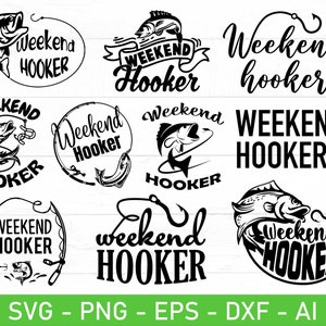 Week-end Hooker svg, svg chemise papa pêcheur, eps, dxf, ai, png, fichiers pour Cricut