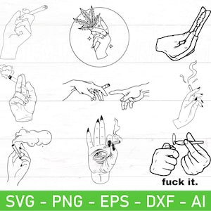 Hand mit Unkraut svg png Bundle, stumpfe Hand svg, Hand Weed svg, rauchende Gelenk svg, Hand rauchende Gelenk svg, Dope Stoner 420 svg