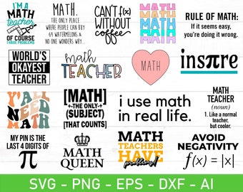 Math Teacher svg png Bundle, Funny Math Teacher Quote svg, Math Teacher Gift svg, Best Math Teacher svg