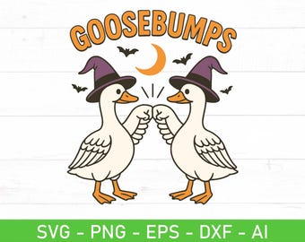 Goosebumps SVG PNG, Geese Fist Bump, Funny Animal Pun, Couple and Best Friend Matching Halloween Shirts