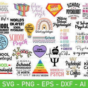 School Psychologist svg Bundle, School Psych Bundle svg, eps, dxf, ai, png, Files For Cricut