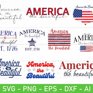 Amerika The Beautiful Est. 1776 svg, Independence Day gesneden bestand, eps, dxf, ai, png, bestanden voor de Cricut