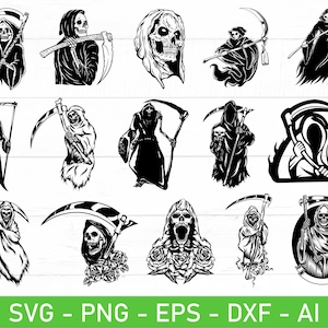 Grim Reaper svg Bundle, eps, dxf, ai, png, Files For Cricut