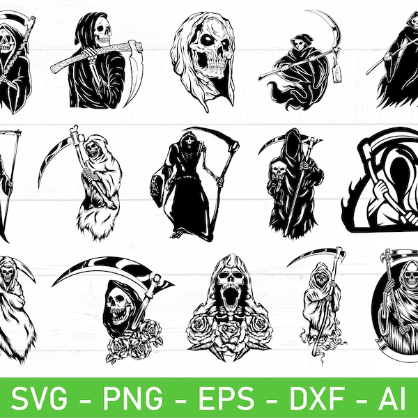 Grim Reaper svg Bundle, eps, dxf, ai, png, Files For Cricut
