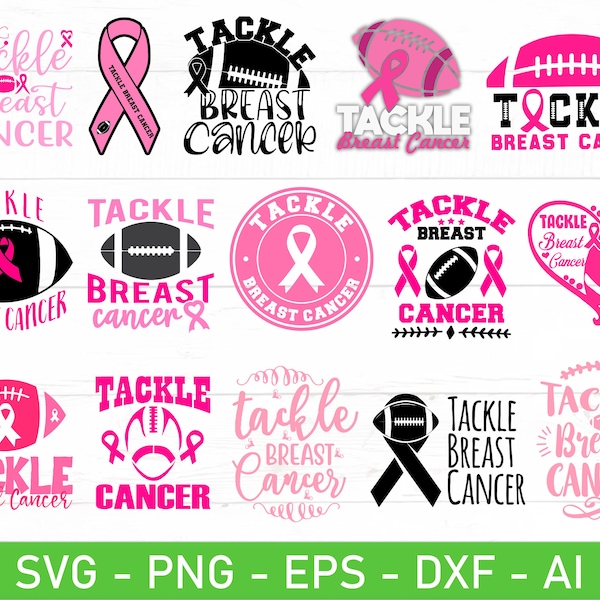 Tackle Breast Cancer svg, Tackle Breast Cancer T Shirt svg, Fight Tackle Cancer svg, eps, dxf, ai, png, Files For Cricut