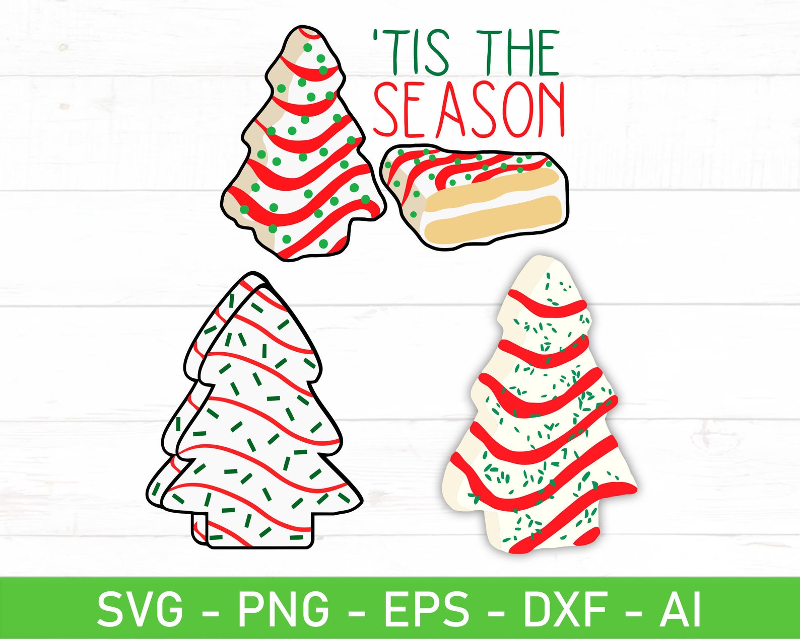 Christmas Tree Cake SVG, Cake Christmas Tree SVG, Tis the Season Svg