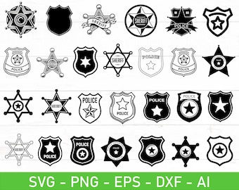 Police Officer Badge svg, eps, dxf, ai, png, Files For Cricut