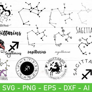 Zodiac Sagittarius svg Bundle, Sagittarius svg For Shirts, Sagittarius constellation svg, eps, dxf, ai, png, Files For Cricut