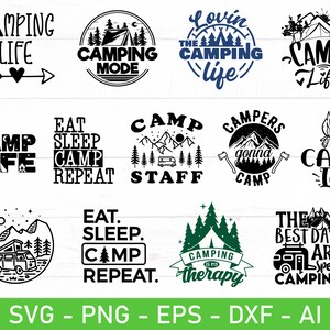 Svg Camping Life, Camp Life svg, eps, dxf, ai, png, fichiers pour Cricut