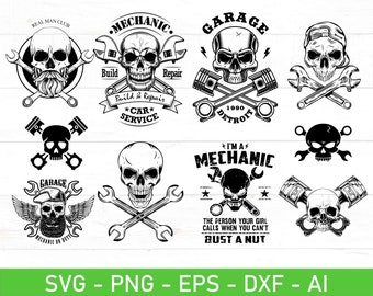 Skull Mechanic svg, US Mechanic Skull svg, Mechanic Skull svg, Mechanic Shirt svg