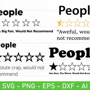Menschen One Star würde nicht svg Bundle empfehlen, Menschen keine Sterne svg, Menschen überbewertet svg, I Hate People svg