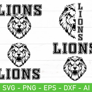 Lions SVG Bundle, Lions Football svg,Lions mascot svg, logo eps, dxf, ai, png, Files For Cricut