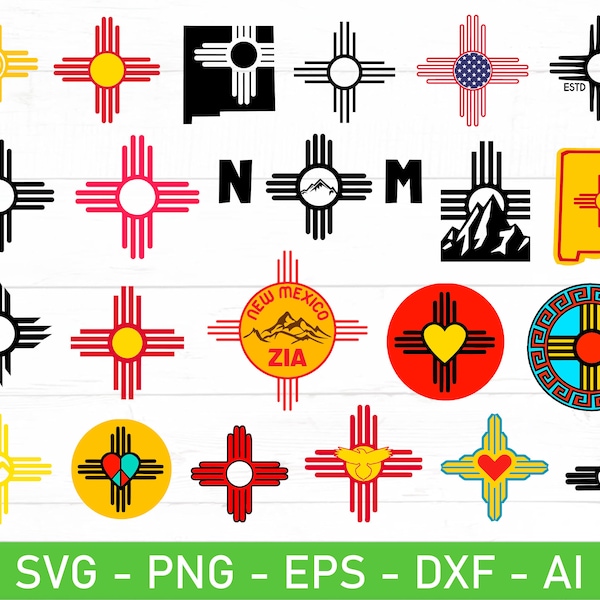 Svg symbole Zia, Nouveau-Mexique Zia symbole svg, eps, dxf, ai, png, fichiers pour Cricut