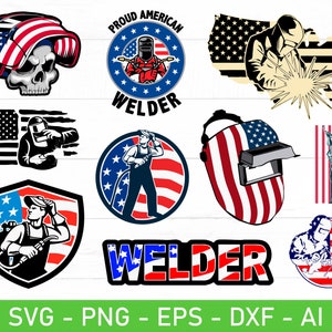 Welder Flag svg Bundle, eps, dxf, ai, png, Files For Cricut