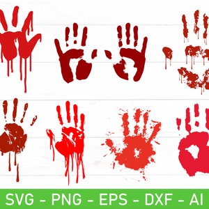Blut Hand SVG, blutige Hand svg, Horror hatte svg, eps, dxf, ai, png, Dateien für Cricut