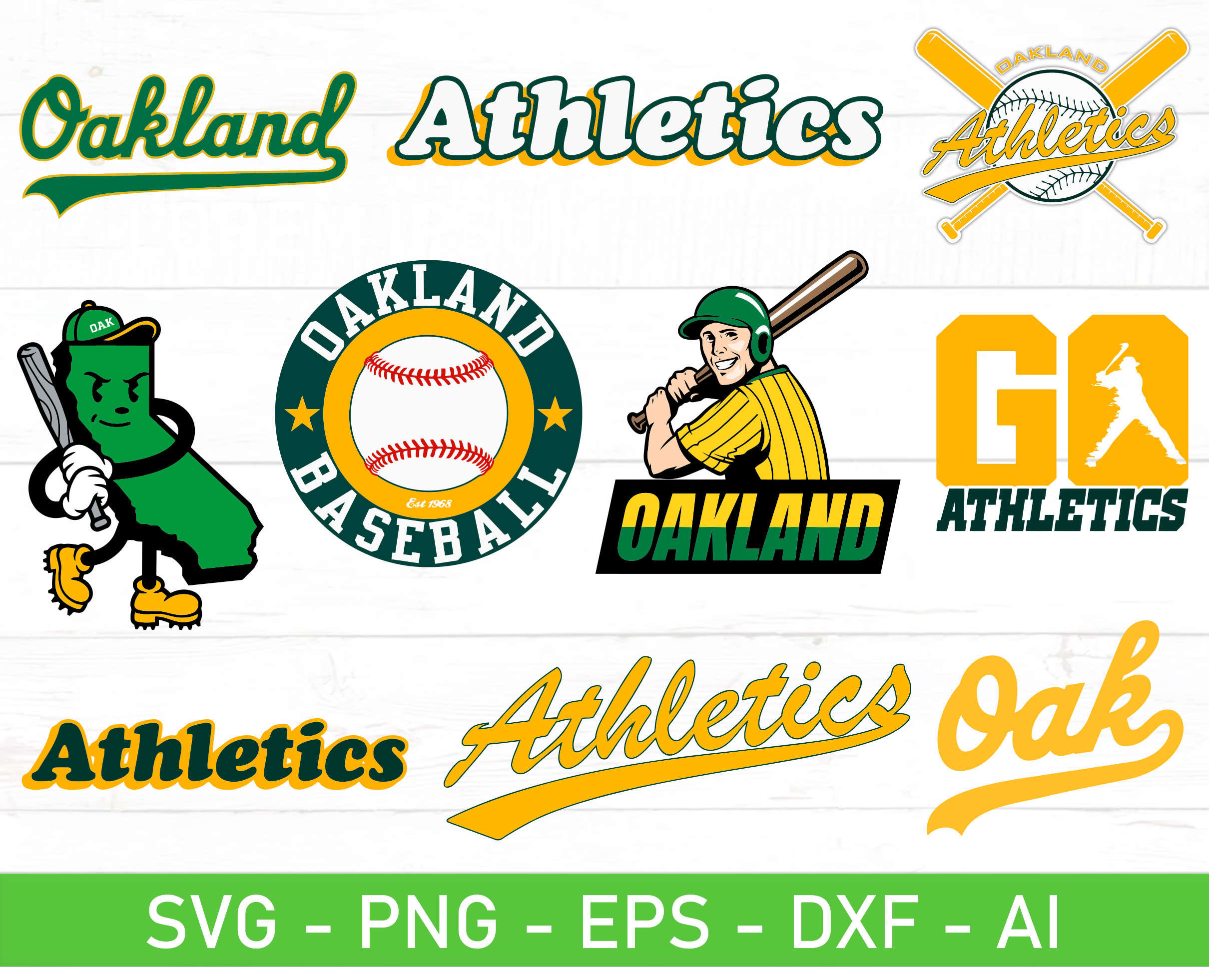 Oakland Baseball SVG Bundle Eps Dxf Ai Png Files for Etsy