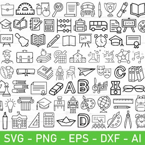 School SVG bundle, Back To School SVG Bundle, eps, dxf, ai, png, Files For Cricut