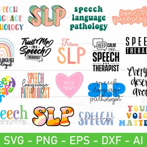 Terapia del habla svg, Patólogo del lenguaje del habla svg, Patólogo del lenguaje del habla svg, eps, dxf, ai, png, Archivos para Cricut