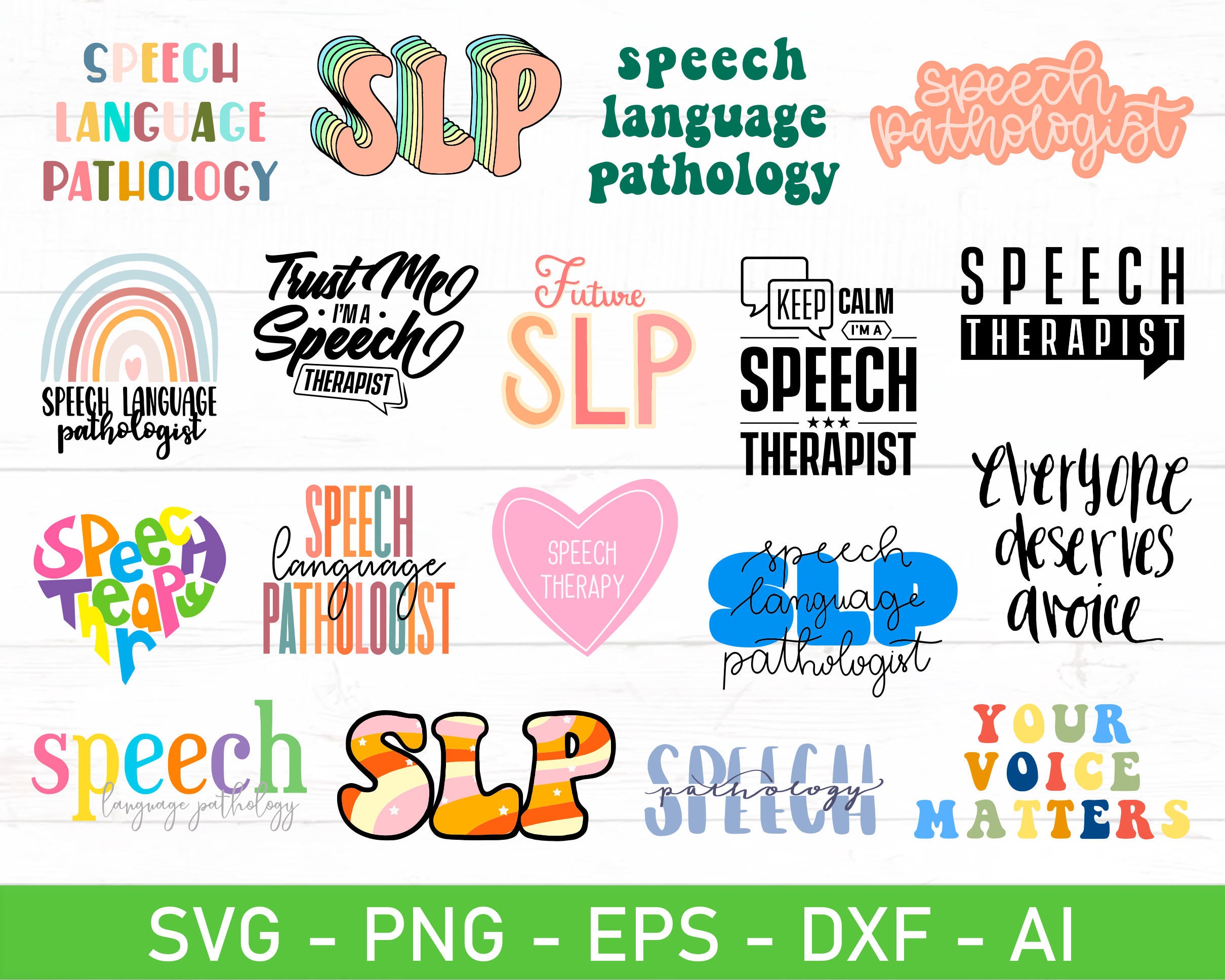 Speech Therapy Svg Speech Language Pathologist Svg Speech Etsy Australia