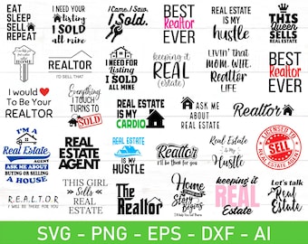 Realtor SVG Bundle, Real Estate Agent svg Bundle, eps, dxf, ai, png, Files For Cricut