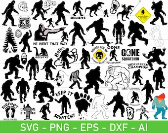 Bigfoot svg Bundle, Big Foot Svg, Sasquatch Cricut, Sasquatch Silhouette, eps, dxf, ai, png, Files For Cricut