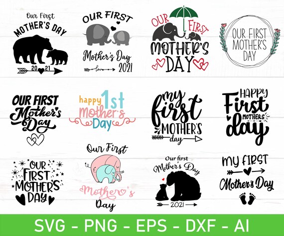First Mothers Day 2023 Svg Our First Mothers Day Elephant Svg