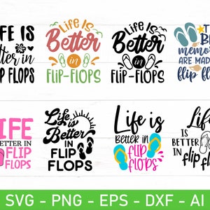 Life is Better in Flip Flops, Simply Said, Contour, outdoor vinyl stickers  – Lantern Press