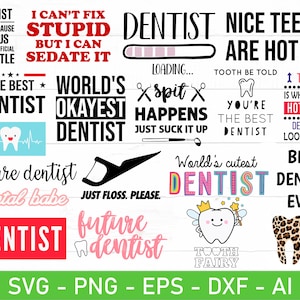 Pakiet SVG dentysty, Plik do cięcia dentysty, Cytaty dentysty, Powiedzenia dentysty, Zabawny svg, Ząb svg