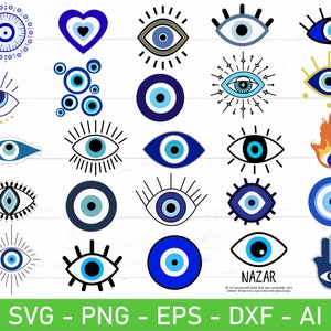 邪眼 svg バンドル、トルコの目 svg、邪眼保護 svg、eps、dxf、ai、png、Cricut 用ファイル