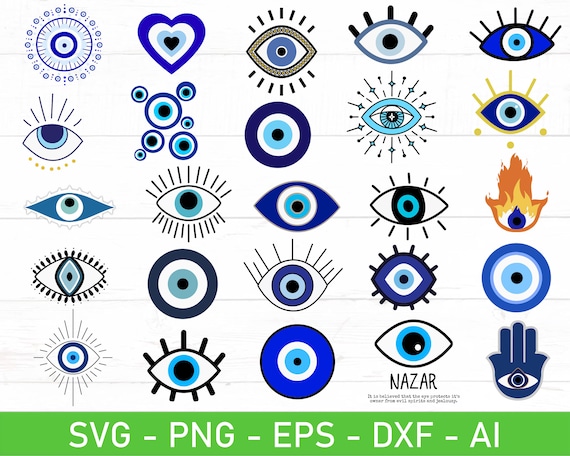 Evil Eye svg Bundle, Turkish Eye svg, Evil Eye Protection svg, eps, dxf,  ai, png, Files For Cricut