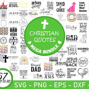 Christelijke SVG-bundel, bijbelvers SVG-bundel, religieuze citaten svg, geloof svg, eps, dxf, ai, png, bestanden voor de Cricut