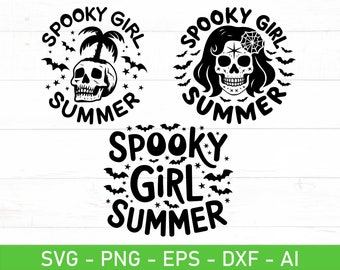 Spooky Girl Summer svg png, Goth Svg, Gothic Svg, Goth Girl Svg, Summer Svg, Funny Summer Svg