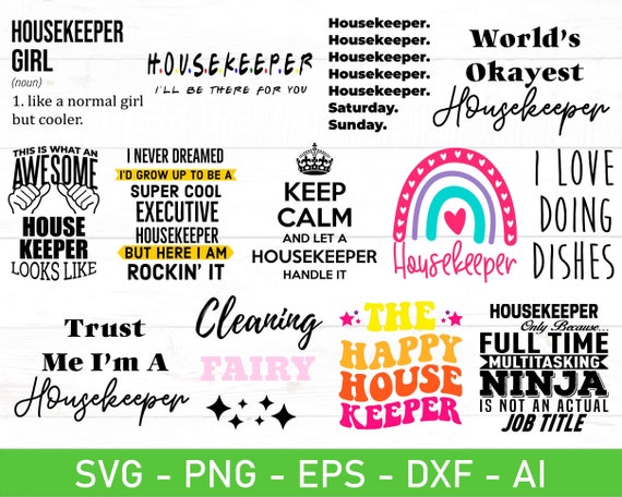 Housekeeper svg png Bundle, Housekeeping svg, Cleaning Staff svg, Cleaning Crew svg, House Cleaner svg