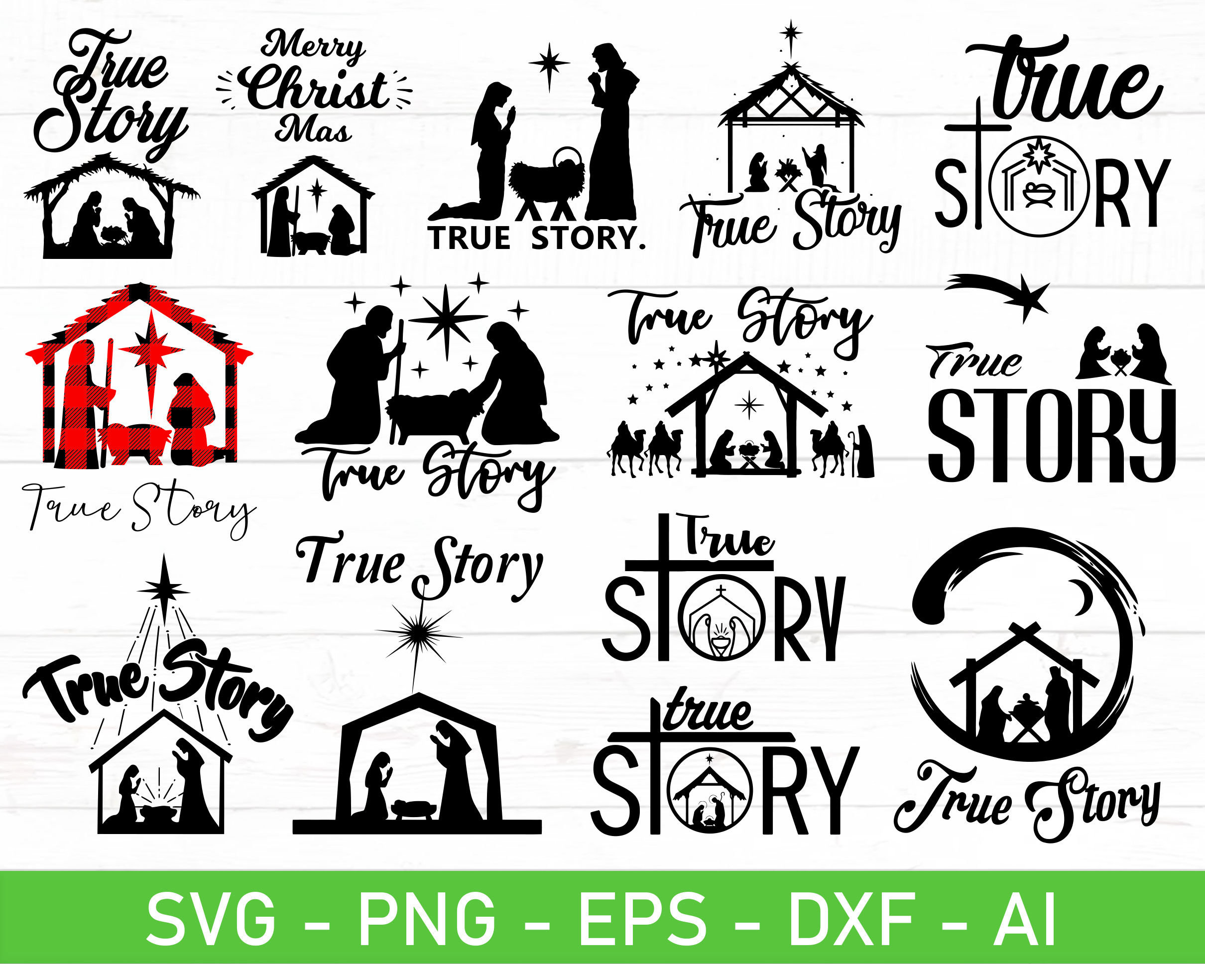 True Story Nativity Svg Nativity Scene Svg Jesus Birth Svg | Etsy