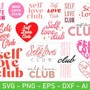 Retro Self Love Sticker SVG Bundle. Graphic by Hkartist12 · Creative Fabrica