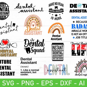 Assistente de dentista svg, Presente de agradecimento odontológico svg, eps, dxf, ai, png, Arquivos para Cricut