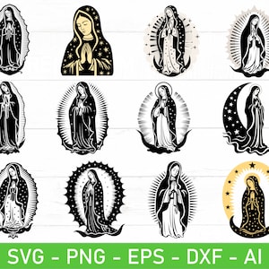 Virgen María svg, Virgen de Guadalupe svg, Madre de Dios svg