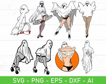 Sexy Ghost Svg Png Bundle, Funny Halloween Sexy Woman Ghost Booty svg png