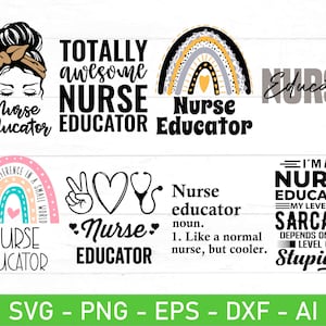 Nurse Educator svg png Bündel, Nursing Instruktor svg, Nurse Educator Wertschätzung svg, Geschenk für Nurse Educator