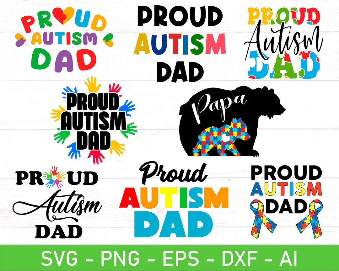 Proud Autism Dad Svg, Autism Dad Puzzle Svg, Autism Awareness Dad SVG ...