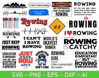 Rowing Svg Png Bundle, Rowing Crew Love Lover Girl T Shirt Funny Gift Clipart Vector Svg Png Design