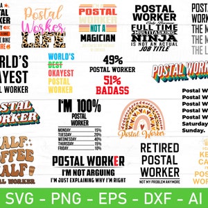 Paquete de svg de trabajador postal, svg de vida de trabajador postal, svg de trabajador postal increíble, svg de mejor trabajador postal