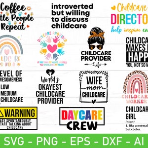 Pacote de png svg de creche, Trabalhador de creche svg, Provedor de creche svg, Vida de creche svg, Vida de creche Boho Rainbow Retro
