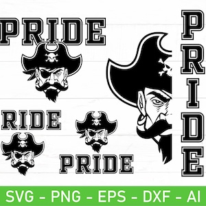 Pirates Pride svg, Pirates Mascot svg, Pirates Cheer svg, Pirates Team svg, eps, dxf, ai, png, Files For Cricut