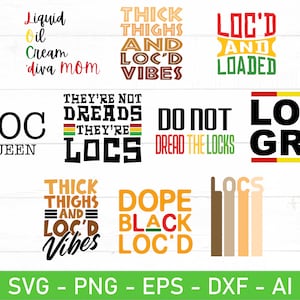 Loc Hair svg, Locs Hair svg, locs citação svg, eps, dxf, ai, png, Arquivos para Cricut