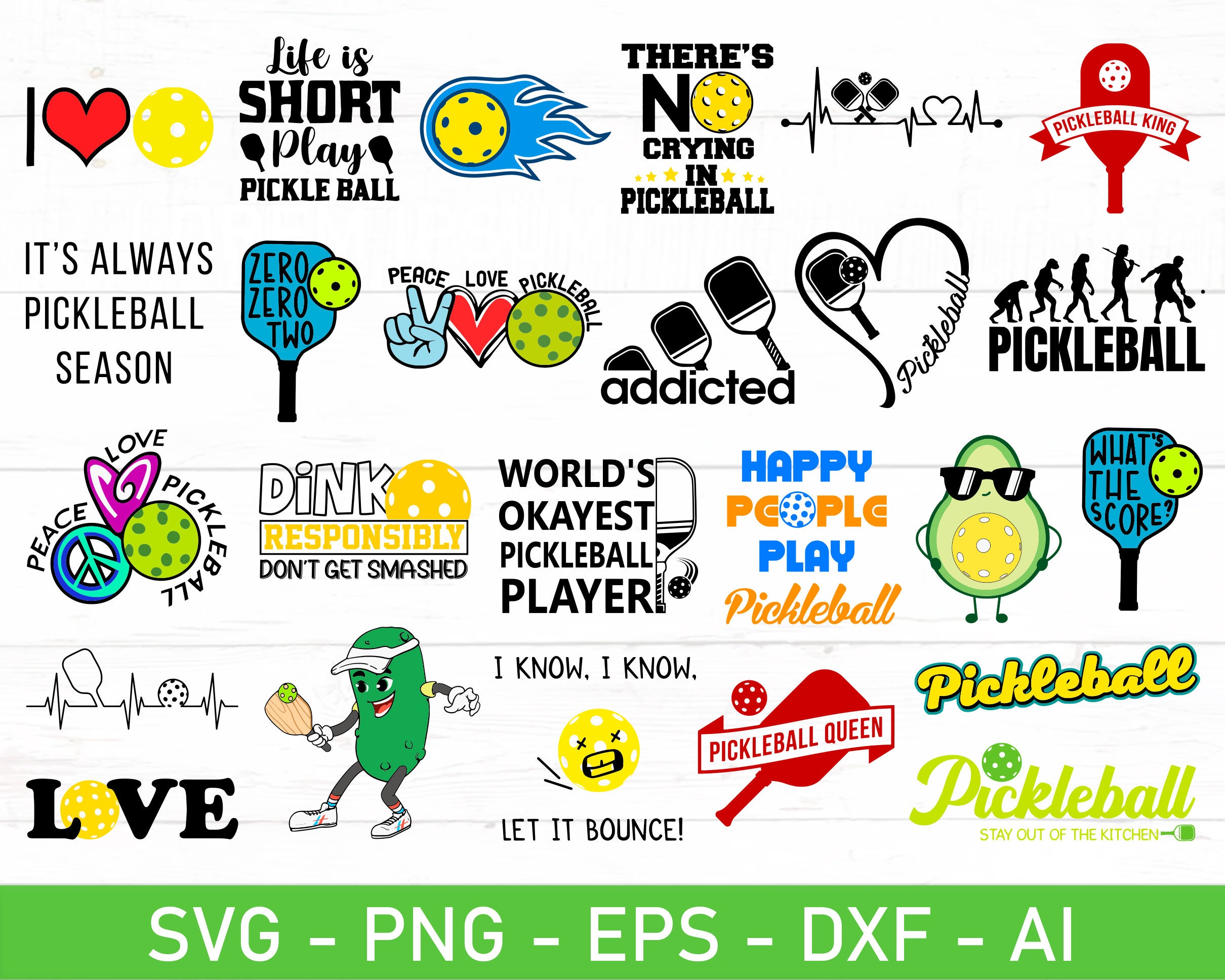 Pickleball svg png Bundle, Pickleball Shirt svg, Pickleball Mama svg, I Love Pickleball svg