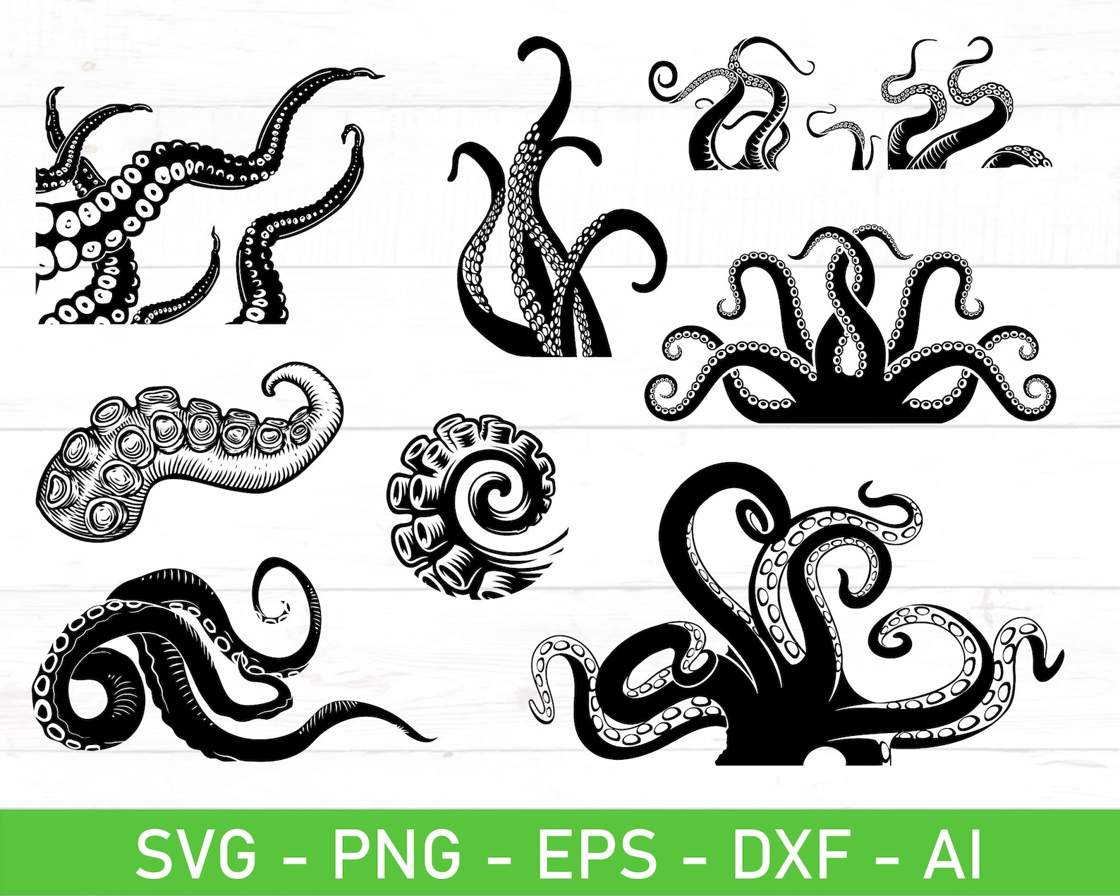 Octopus Tentacles Svg Laser Cut Files Dxf Files For Cricut Etsy New ...