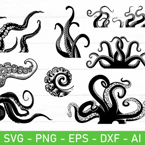 Octopus Tentacles svg, Tentacles svg, eps, dxf, ai, png, Files For Cricut