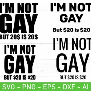 I'm Not Gay But 20 is 20 SVG, Funny LGBTQ SVG, Gay Pride SVG